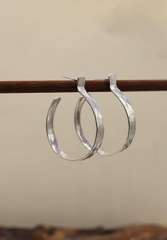Hammered hoops 1 1/2 “