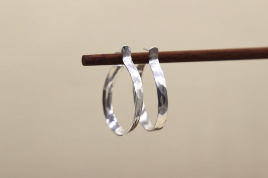 Hammered hoops 1 1/4 “